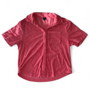 GAPbody terry cloth minimal button up top